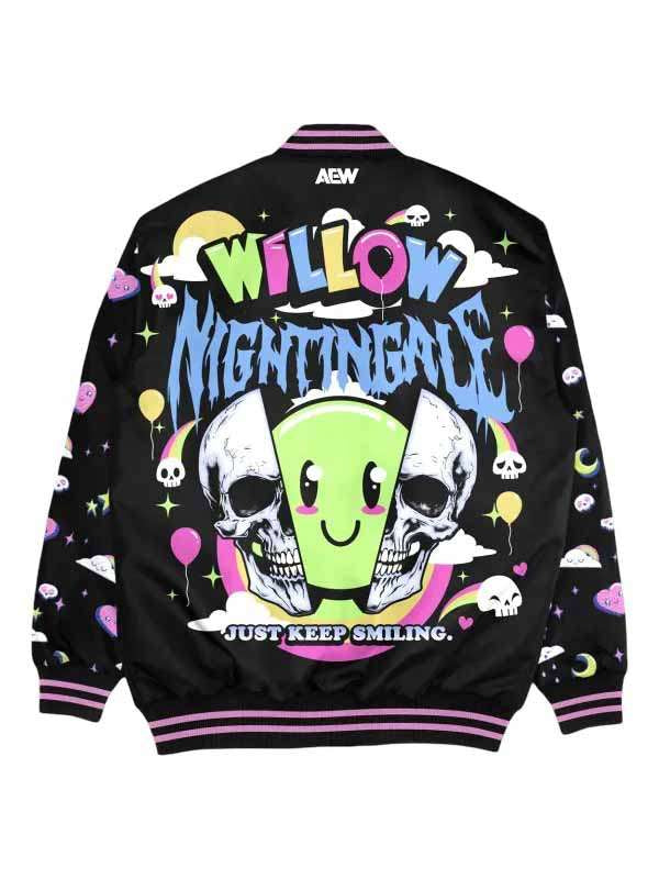 Willow Nightingale AEW Blue Varsity Jacket