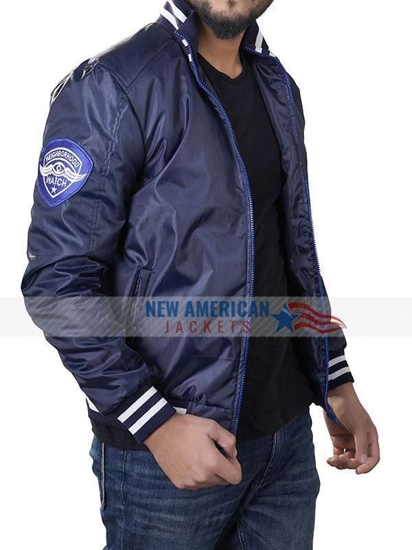 Ben Stiller the Watch Neighborhood Varsity Jacket - side view