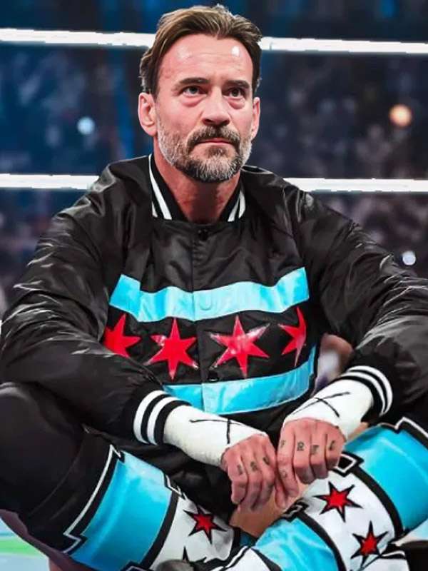 Night of Champions CM Punk Black Varsity Jacket - side view
