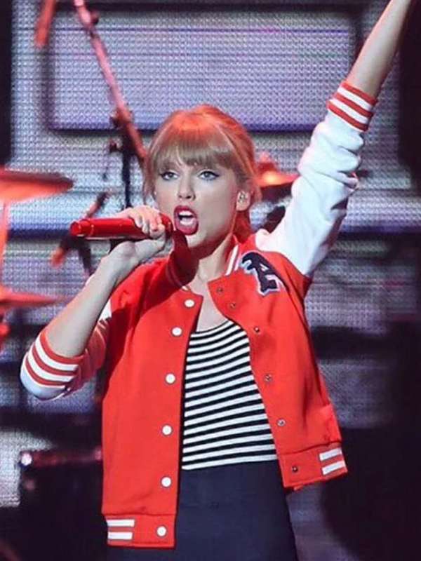 The Red Tour Taylor Swift Varsity Jacket - back view