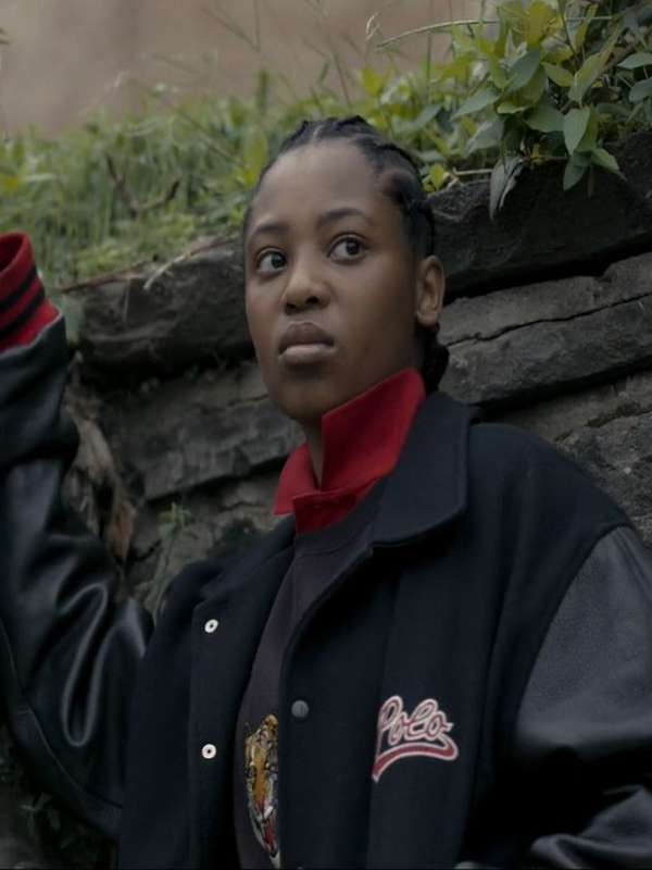 Laverne Power Book III Raising Kanan S03 Black Varsity Jacket - back view