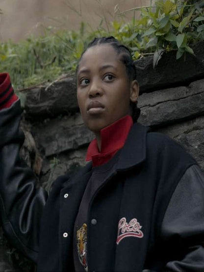 Laverne Power Book III Raising Kanan S03 Black Varsity Jacket - back view