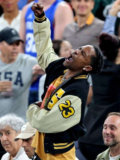 Travis Scott Paris Olympics Varsity Jacket