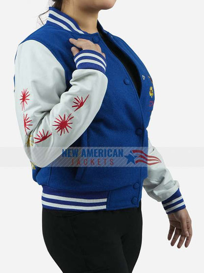 Power Book II Ghost Effie Blue and White Varsity Jacket - side view