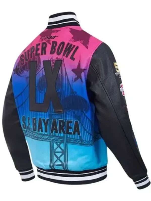 Super Bowl LX Black Varsity Jacket