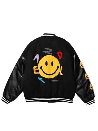 ASAP Rocky Smiley Black Varsity Jacket