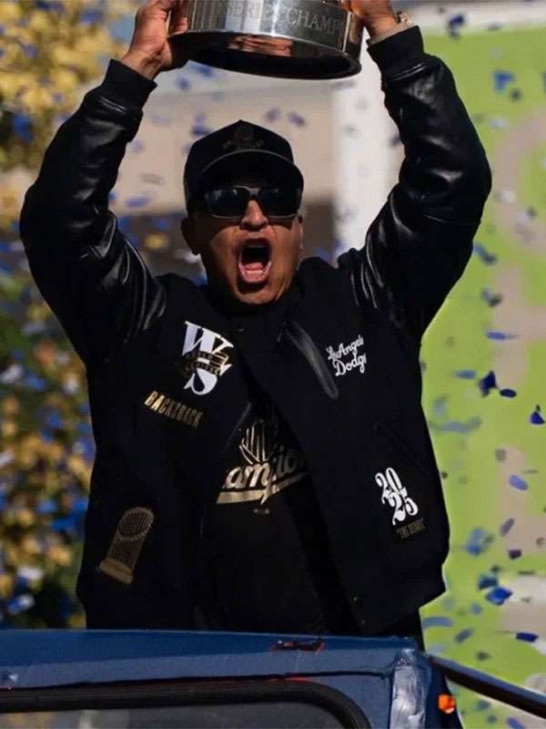 Dave Roberts Dodgers World Series Championship Varsity Jacket - back view