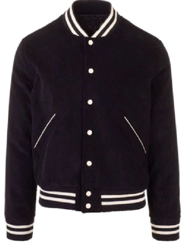 Battle on the Beach Sarah Baeumler Black Varsity Jacket