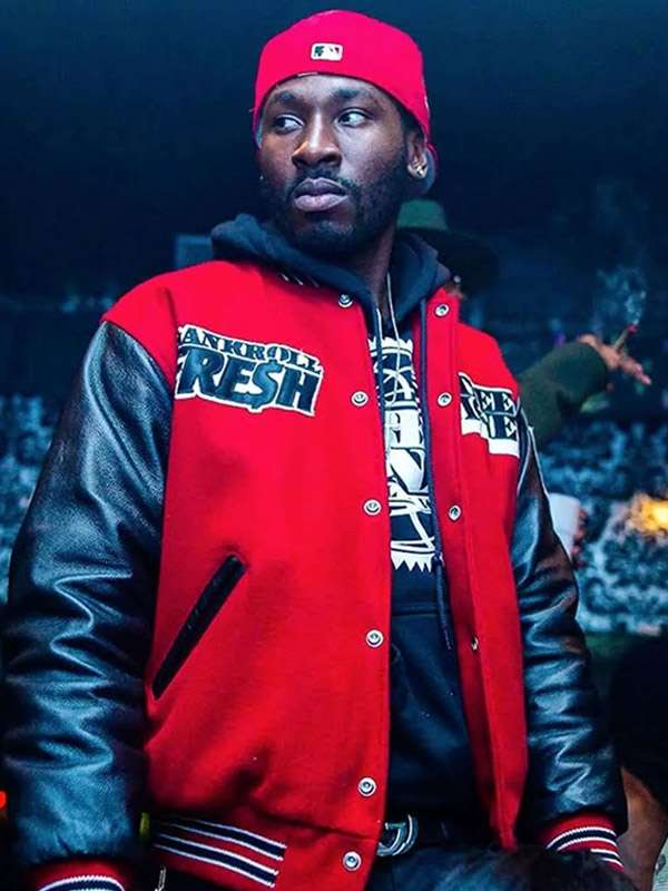 Bankroll Fresh Red and Black Varsity Jacket