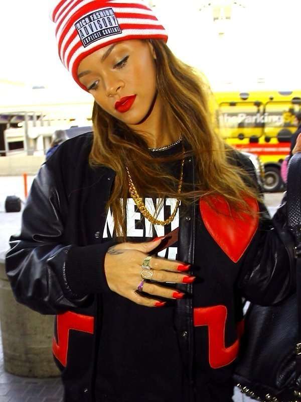Rihanna Heart Love Varsity Jacket - alternate view