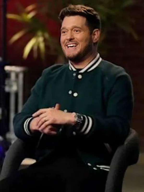 Michael Buble the Voice Green Varsity Jacket - back view