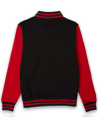 Black and Red Batman Varsity Jacket - back view