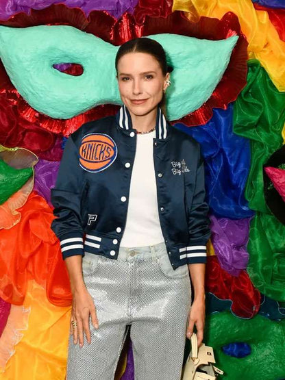 Sophia Bush Vintage Knicks Varsity Jacket - side view