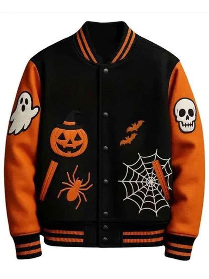 Halloween Pumpkin Varsity Jacket