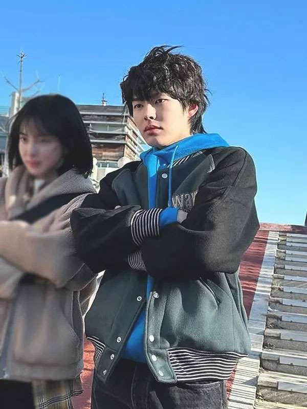 Park Yoon Ho Study Group Varsity Jacket - back view
