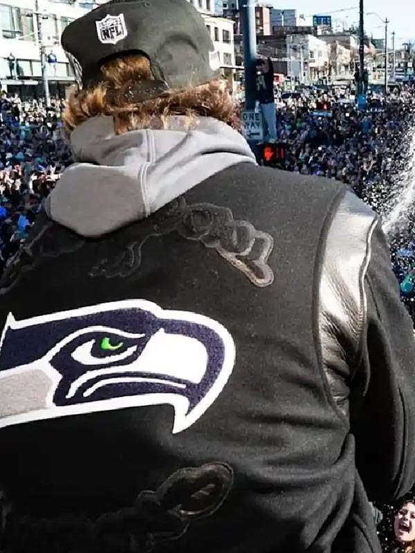 Super Bowl LX Julian Love Varsity Jacket - detail view