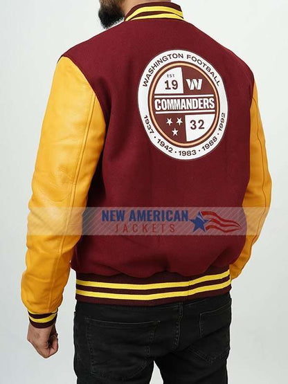 Football Team Washington Commanders Letterman Jacket - side view