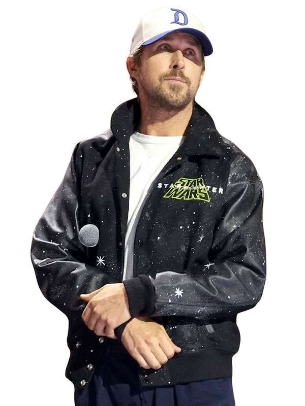 Star Wars Starfighter Ryan Gosling Black Varsity Jacket