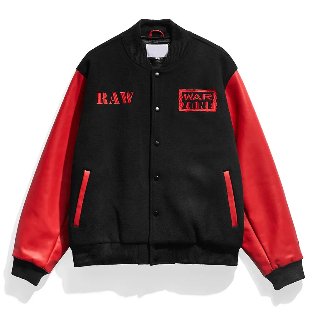 Raw Is War Varsity Jacket - back view