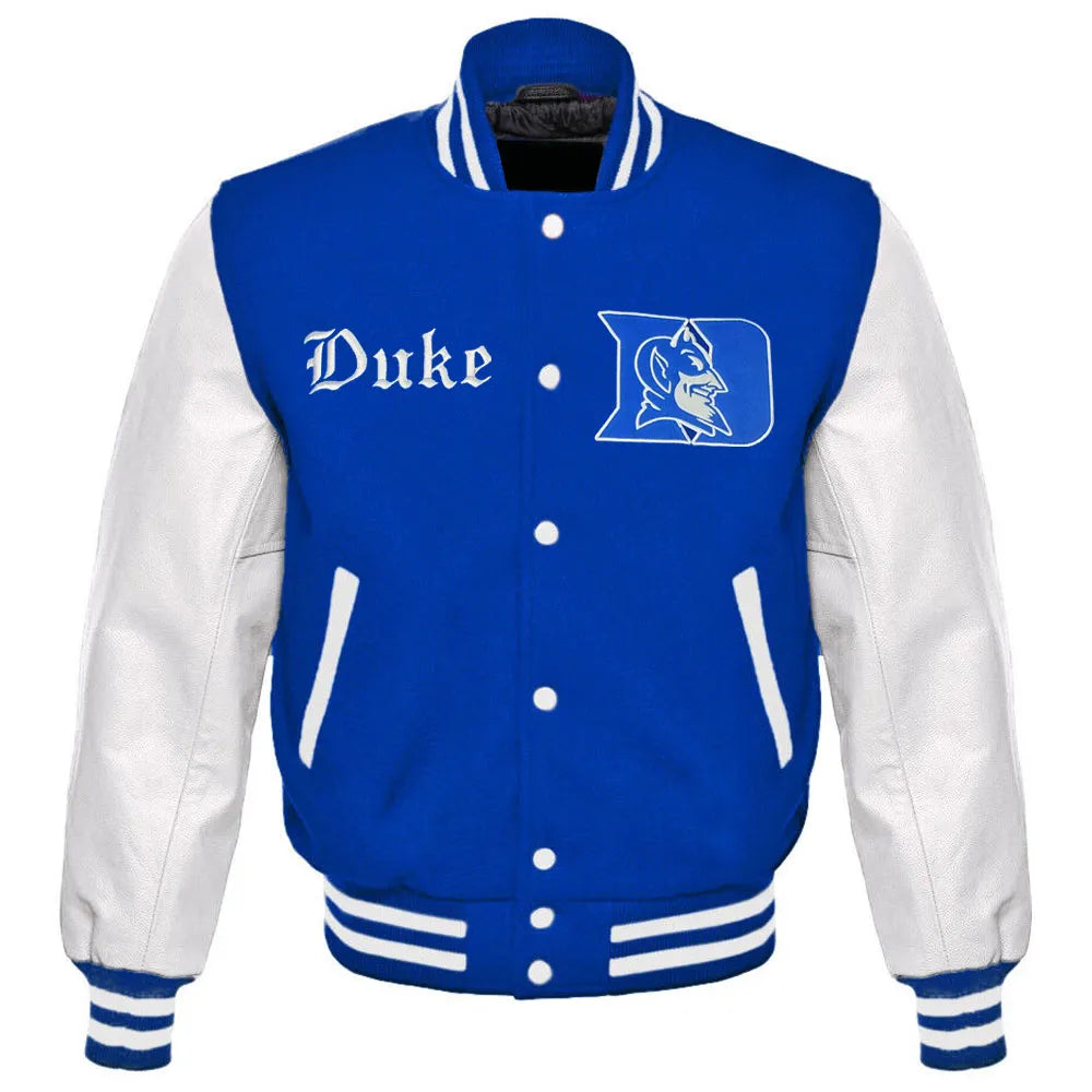 Duke Blue Devils Royal Blue and White Varsity Jacket