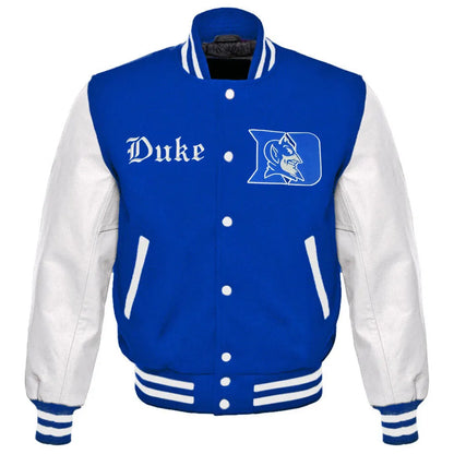 Duke Blue Devils Royal Blue and White Varsity Jacket