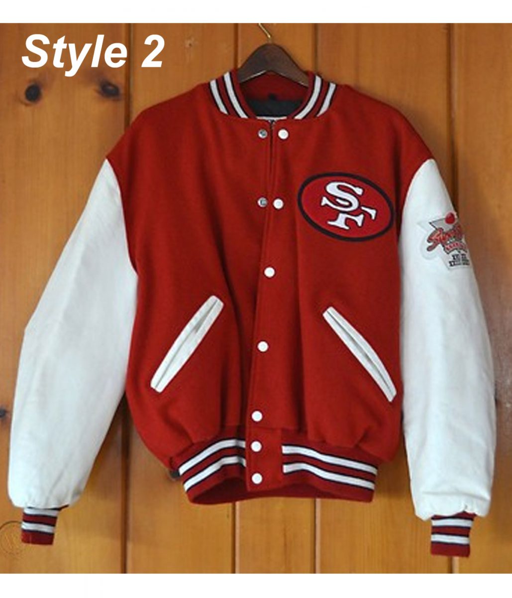 49ers SF Super Bowl Letterman Jacket - detail view