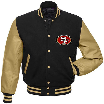 San Francisco 49ers NFL Letterman Black Jacket