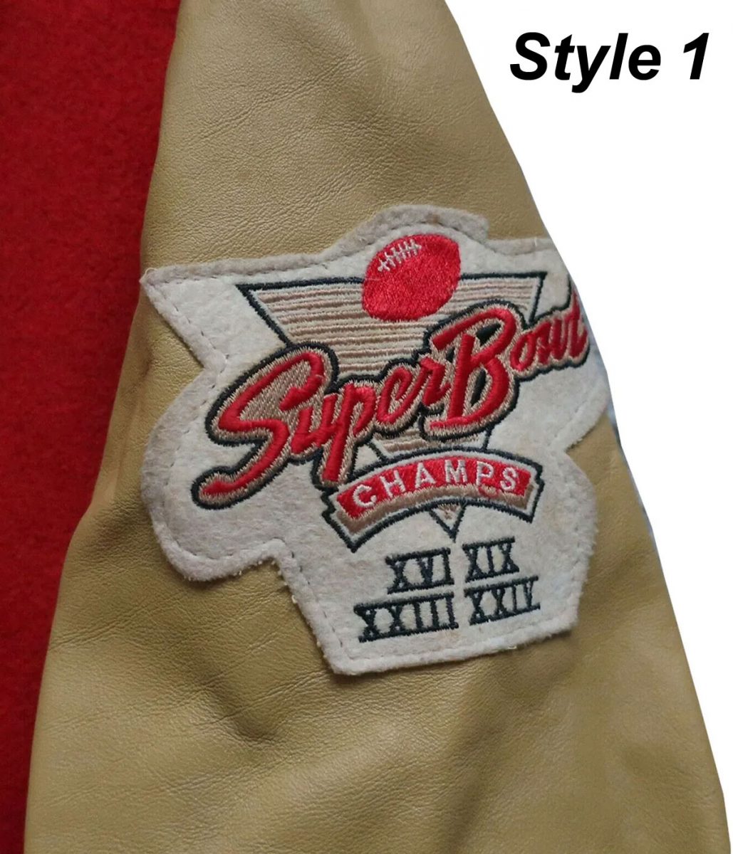 49ers SF Super Bowl Letterman Jacket - side view