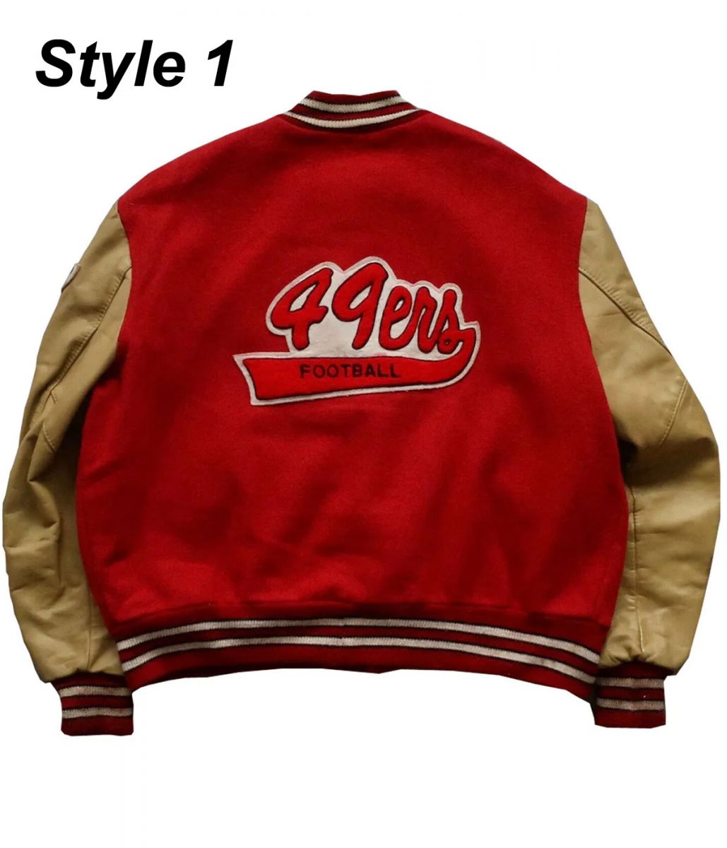 49ers SF Super Bowl Letterman Jacket - back view