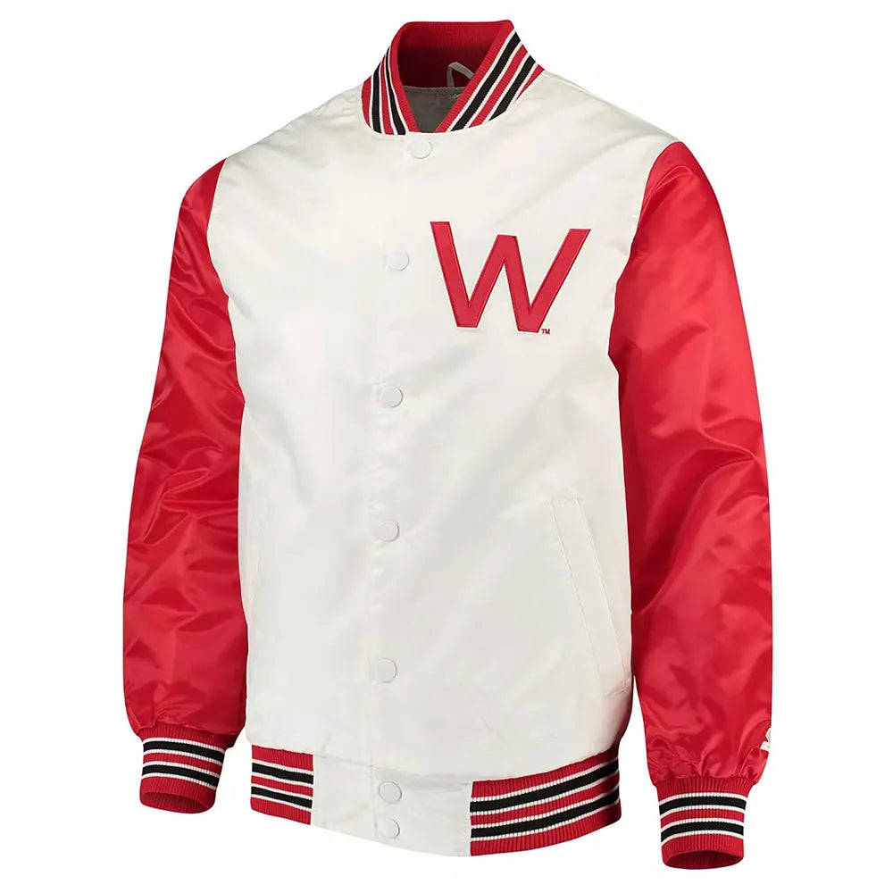 The Rookie Wisconsin Badgers White Satin Jacket