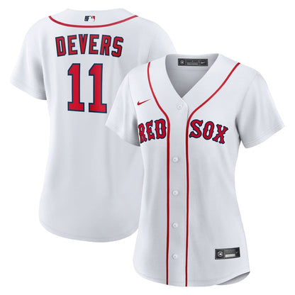 Women's Boston Red Sox Rafael Devers Nike White Home Replica Player Jersey Kansas Jacket