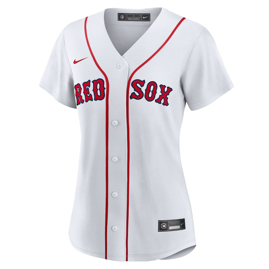 Women's Boston Red Sox Rafael Devers Nike White Home Replica Player Jersey Kansas Jacket