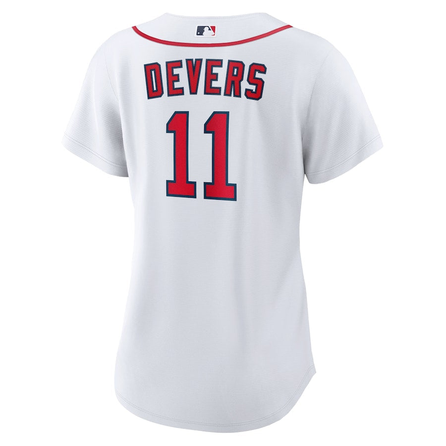 Women's Boston Red Sox Rafael Devers Nike White Home Replica Player Jersey Kansas Jacket