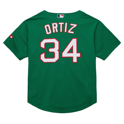 Youth Boston Red Sox David Ortiz Mitchell & Ness Green Cooperstown Collection Mesh Batting Practice Jersey Kansas Jacket